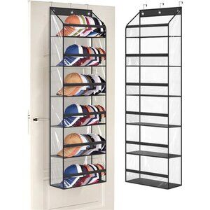 Clear Over The Door Hat Racks for Baseball Caps, Large Holds up to 72
